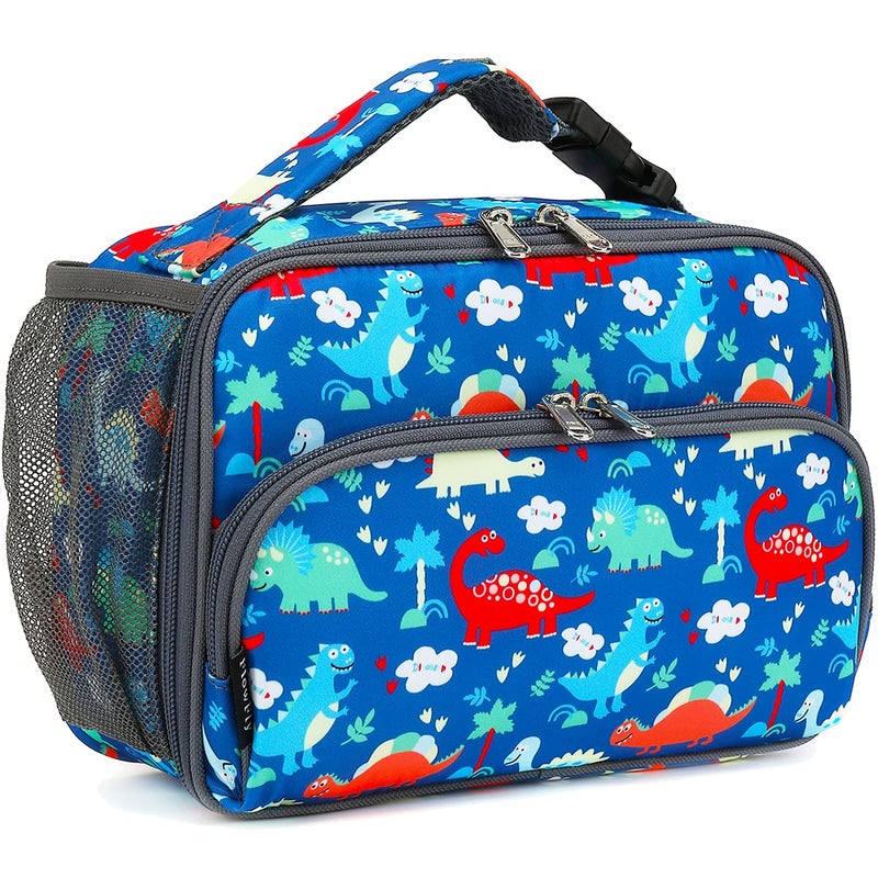 FlowFly Kids Lunch box Insulated Soft Bag Mini Cooer Back to School Thermal Meal Tote Kit for Girls, Boys,Dinosaur - Image 1